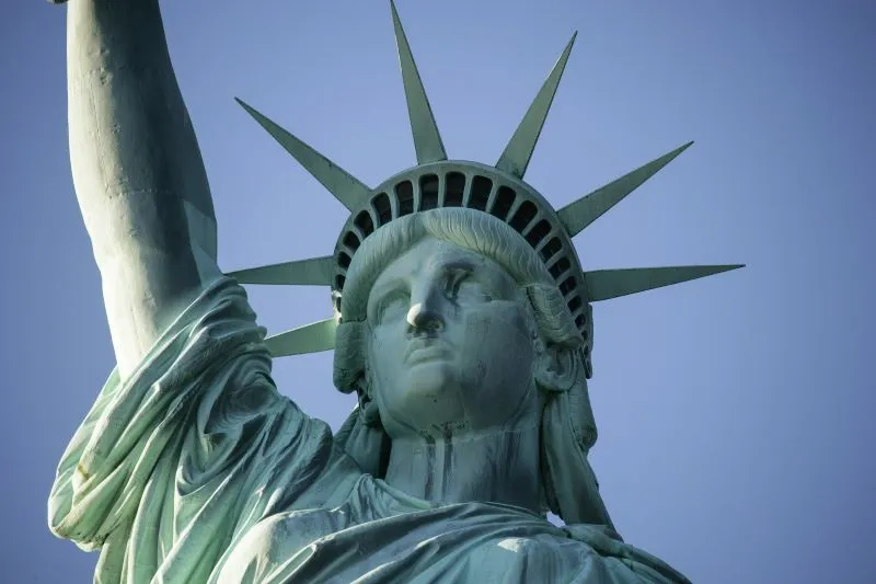 El rostro de la estatua de la libertad